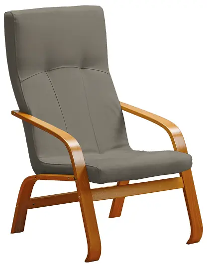 RO - 09 křeslo čalouněné látkou Bora, dřevěné BORA 26 - látka tm. šedý melír